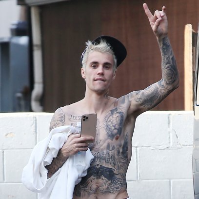 Justin Bieber With Tattoos on a Walk