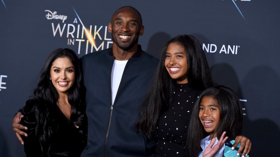 Kobe Bryant With His Daughters and Wife at an Event