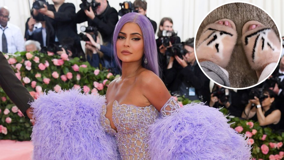 In-Set Photo of Kylie Jenner's Slippers Over Kylie Jenner at Met Gala