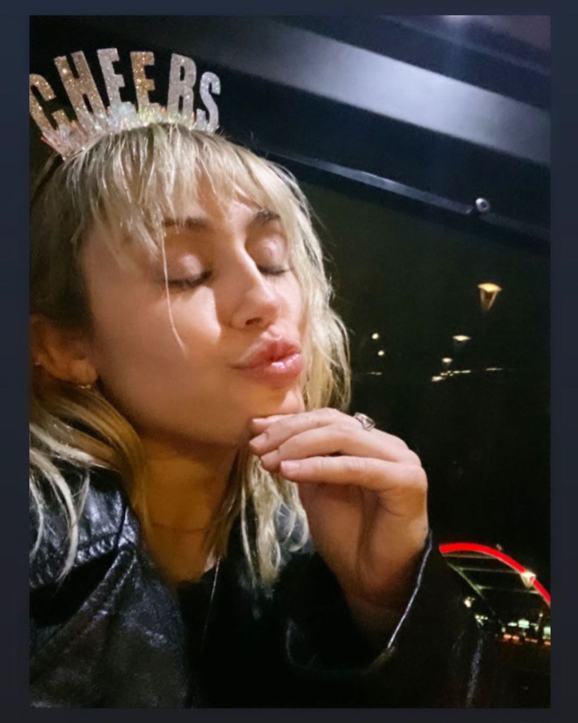 Miley Cyrus Wearing a New Year's Crown