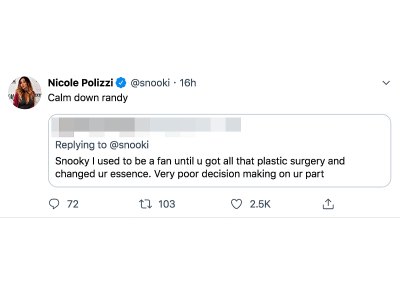 Snooki Tells Troll to 'Calm Down' After Alleging Plastic Surgery 'Changed' Her 'Essence'