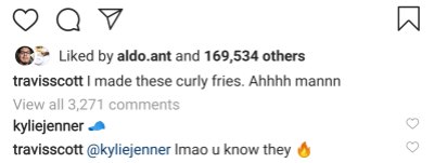 Kylie Jenner and Travis Scott Flirt on Instagram
