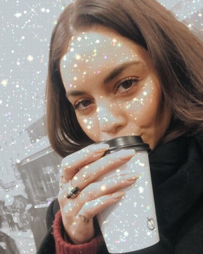 Vanessa Hudgens With a Sparkly Cup on Instagram