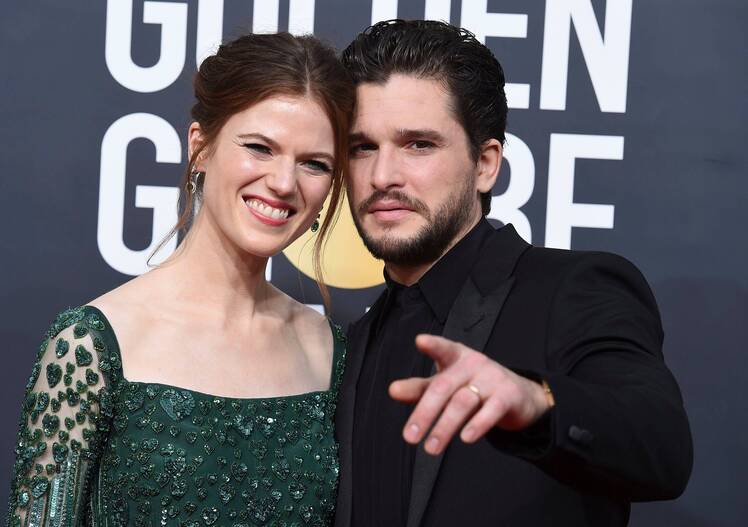 Kit Harington 'Sober and Happy' at Golden Globes With Rose Leslie