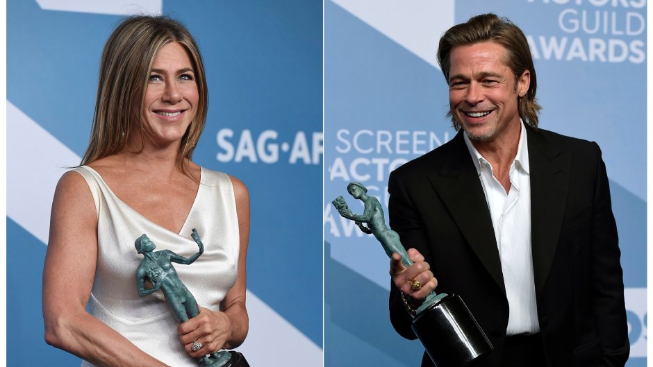 Brad Pitt and Jennifer Aniston Sweet Moment Backstage at SAG Awards