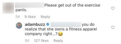 Adam Busby Defends Danielle Busby Over Exercise Pants in Instagram Comments