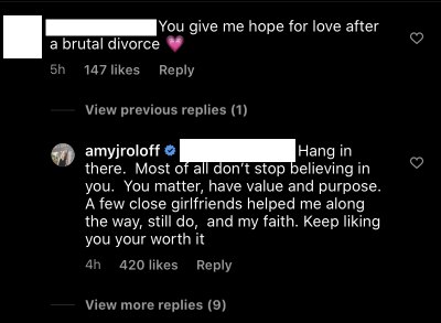 Amy Roloff Responds to Fan Who Says She Gives Her 'Hope for Love' After Divorce- 'Hang in There' inline