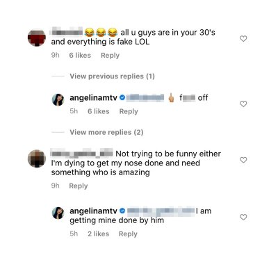 Angelina Pivarnick Slams Troll for Saying Shes Fake After Getting Her Boobs Done