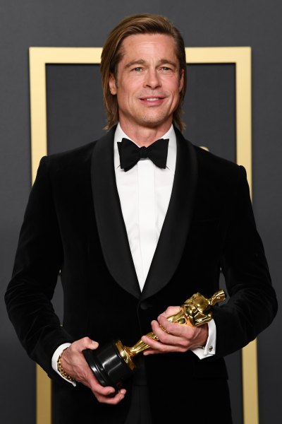 Brad Pitt With an Oscar at the Awards