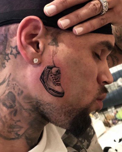 Chris Brown Debuting His Face Tattoo