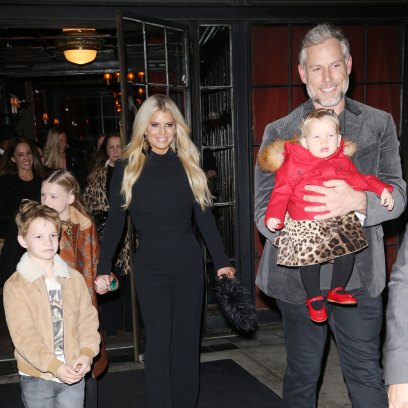 Jessica Simpson Wearing a Black Dress With Her Husband and 3 Kids in NYC