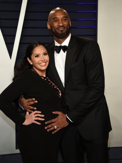 Kobe Bryant Wearing Black With Vanessa Bryant