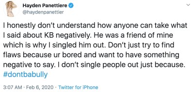 Hayden Panettiere Responds to Critics