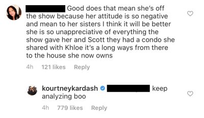Kourtney Kardashian Slams Troll Who Says Shes Unappreciative of KUWTK and Scott Disick and Mean