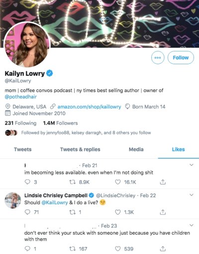 'Teen Mom 2' Star Kailyn Lowry 'Likes' Tweet About Not Feeling 'Stuck' in a Relationships Because of Children likes