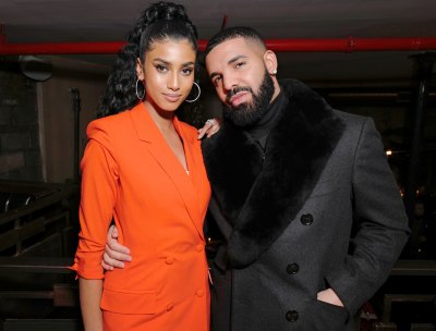 drake and model imaan hammam pose for photos during nyfw 2020