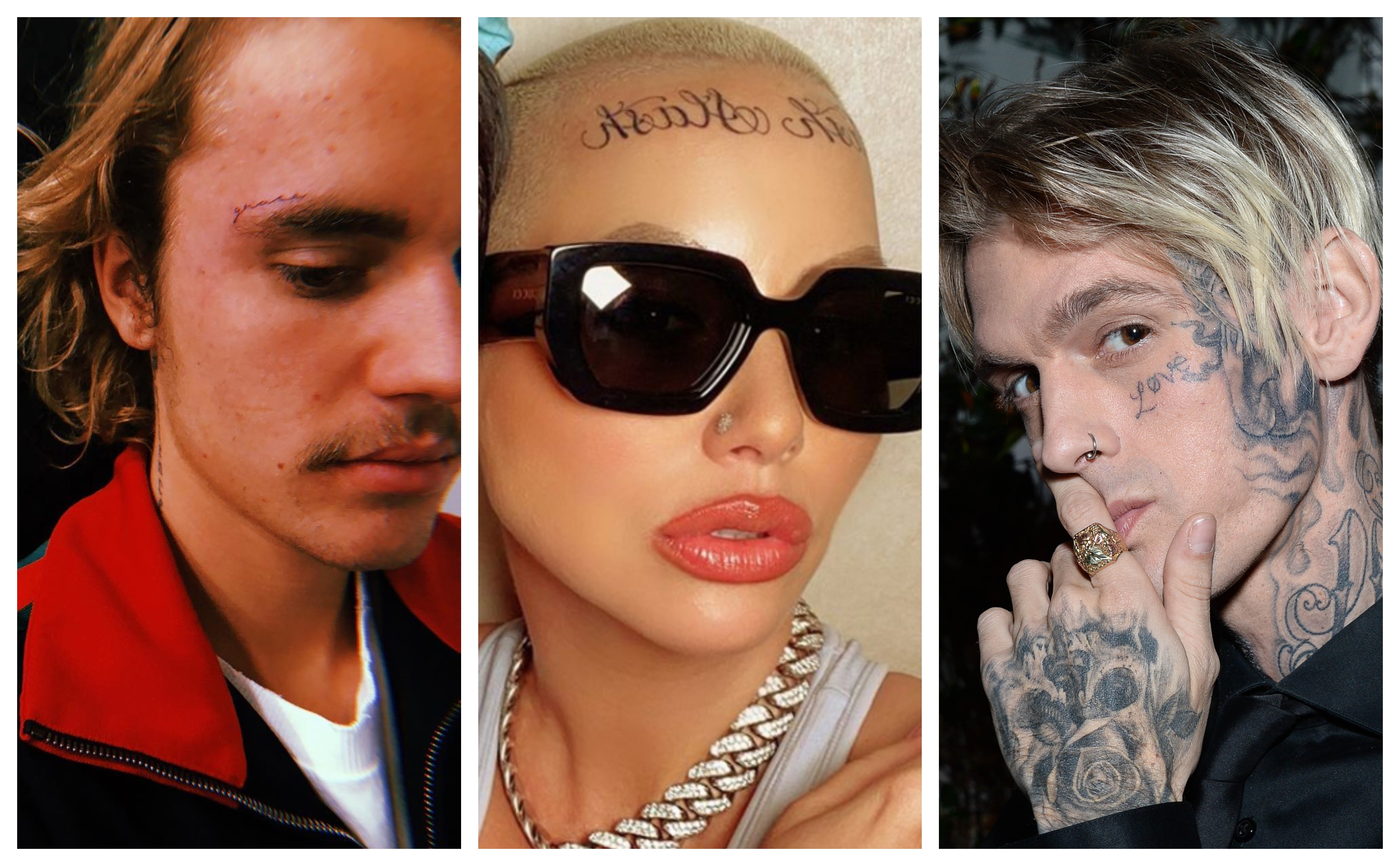 Celebrity Face Tattoos: Amber Rose, Justin Bieber, Post Malone