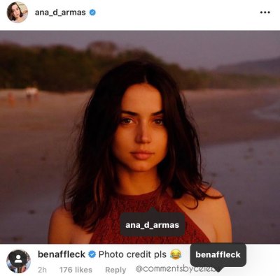Ben Affleck Comments on Ana's Pics