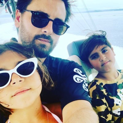 Scott Disick Wears Sunglasses With Penelope and Mason