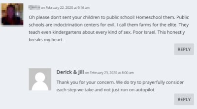 Jill Duggar and Derick Defend Public School