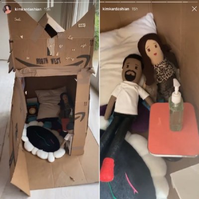 kim kardashian's daughter north west makes quarantine house for dolls amid coronavirus