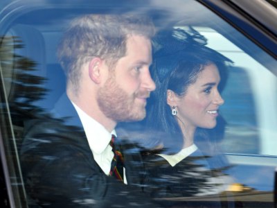 meghan markle and prince harry join queen elizabeth at church