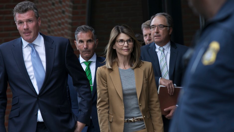 Lori Loughlin Wears Tan Suit and Glasses Walking into Court With Her Lawyers