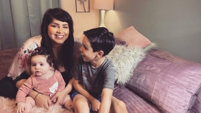90 Day Fiance Star Tiffany Franco Smith on Bed With Son Daniel and Daughter Carley