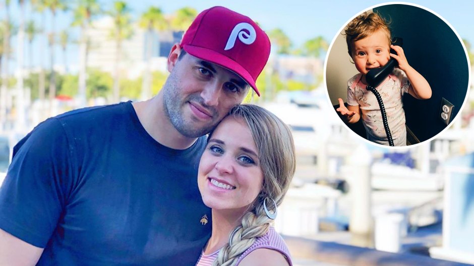 Inset Photo of Felicity Vuolo Next to an Oulet Over Photo of Jinger Duggar and Jeremy Vuolo