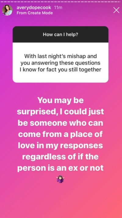 Avery Responds to Ash Relationship Questions