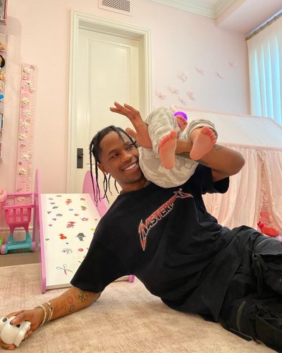Travis Scott Plays With Daughter Stormi Webster in Kylie Jenner Birthday Post