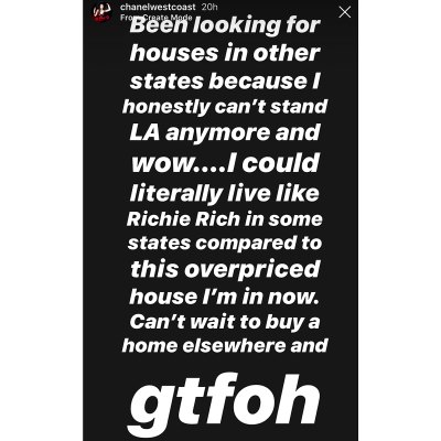 Chanel West Coast Cant Stand LA Anymore Wants Move States