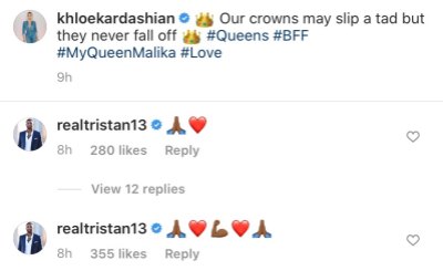Tristan Thompson Comments on Khloe's Sexy Pic