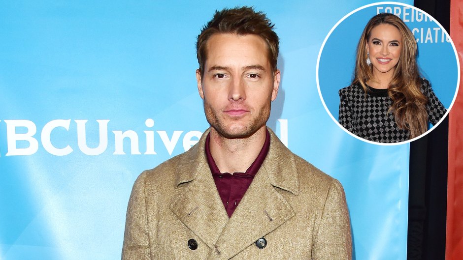 Inset Photo of Chrishell Stause Over Photo of Justin Hartley