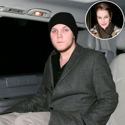 Inset Photo of Lisa Marie Presley Over Photo of Benjamin Keough