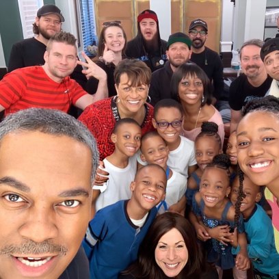Doubling Down With the Derricos Cast and Crew Take a Selfie