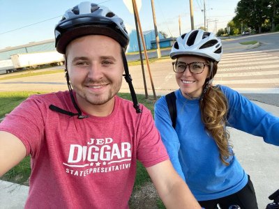Jedidiah Duggar and Jana Duggar Take Selfie During Bike Ride