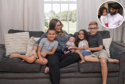 Kailyn Lowry and Four Sons With Inset Photo of Chris Lopez Holding Lux