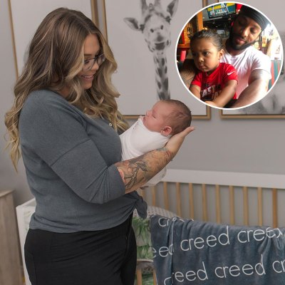 Inset Photo of Chris Lopez and Lux Over Photo of Kailyn Lowry and Creed