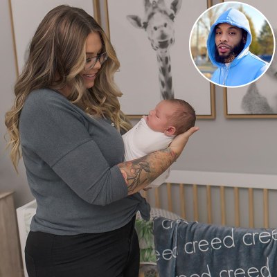 Kailyn Lowry Holding Newborn Son Creed With Inset Photo of Chris Lopez