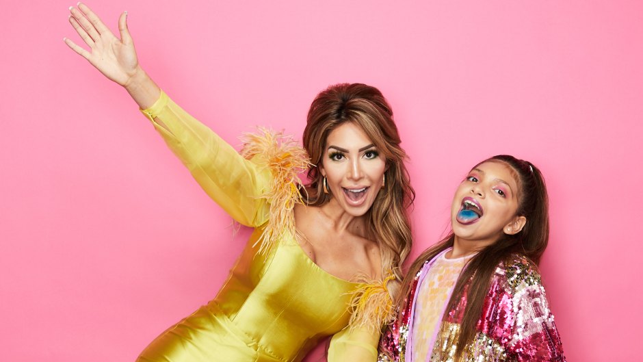Farrah Abraham in Gold Jumpsuit and Daughter Sophia in Pink and Gold Outfit at Beautycon Festival