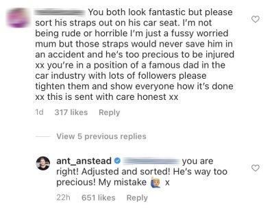 HGTV's Ant Anstead Responds to Concerned Fan Over Son Hudson's Car Seat