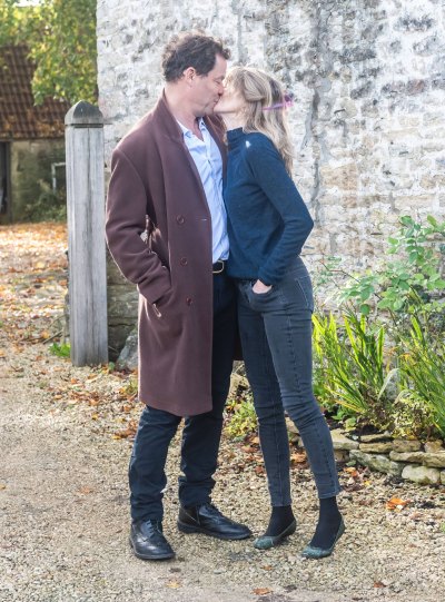 Dominic West and wife Catherine FitzGerald make a statement to press outside their Cotswolds home after Dominic was seen kissing actress Lily James whilst in Rome