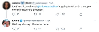 Khloe Kardashian Claps Back at Pregnancy Rumors copy