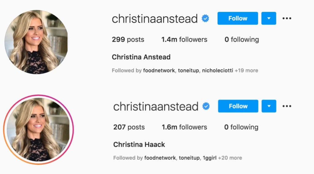 Chrstina Anstead Changes Instagram Name