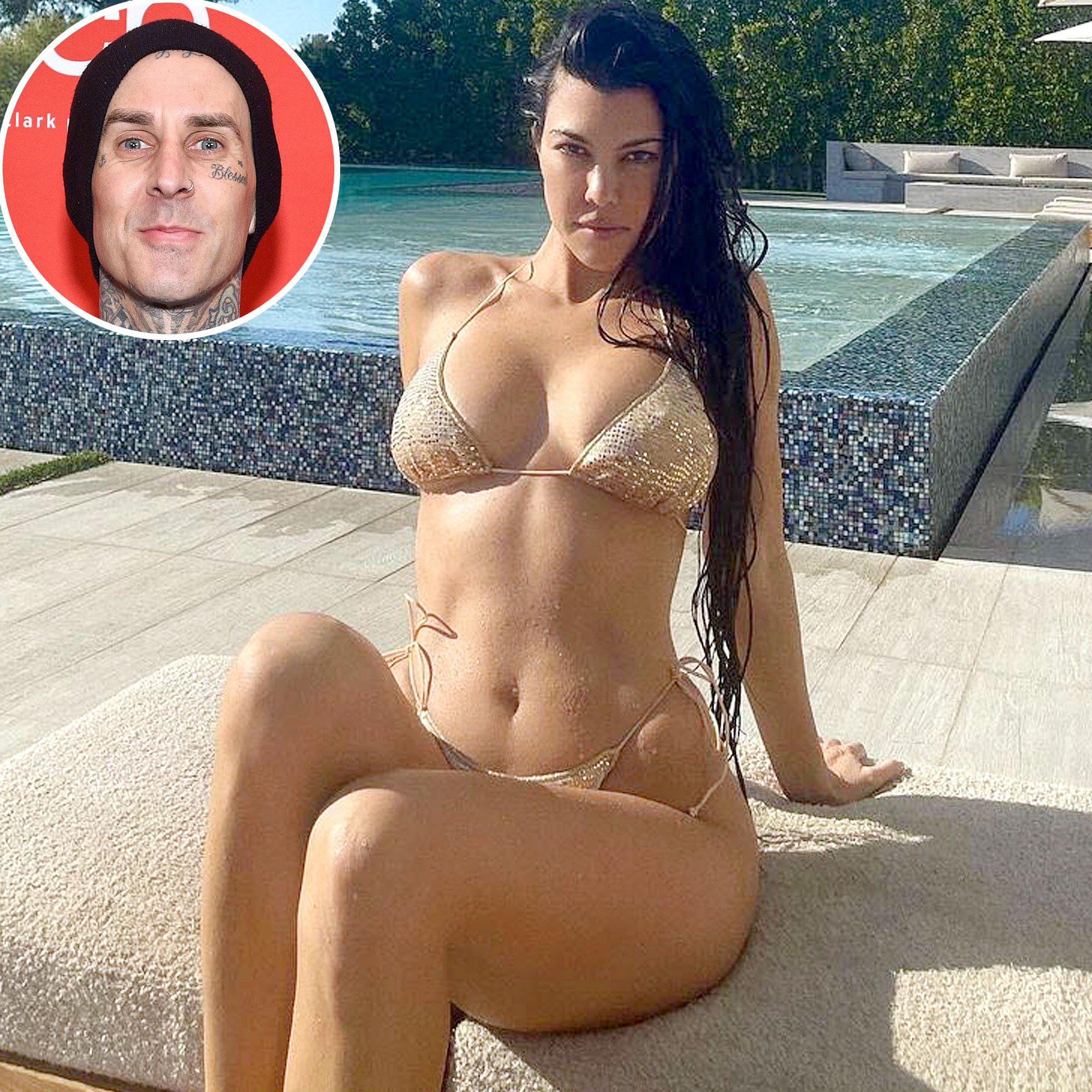 Kourtney Kardashians Bikini Pics Amid Travis Barker Romance image
