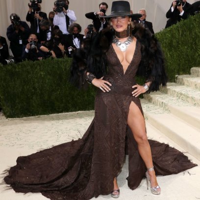 Jennifer Lopez Slays in a Plunging Outfit at the 2021 Met Gala Red Carpet: Photos