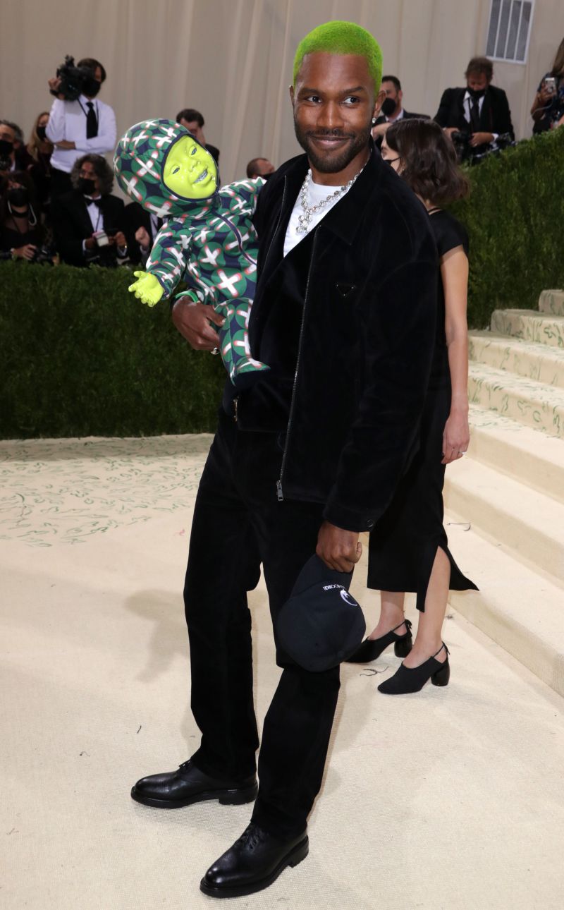 Frank Ocean Brings Green Baby Doll to Met Gala: Photos