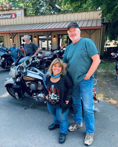 Amy Roloff with Chris Marek motorcycle