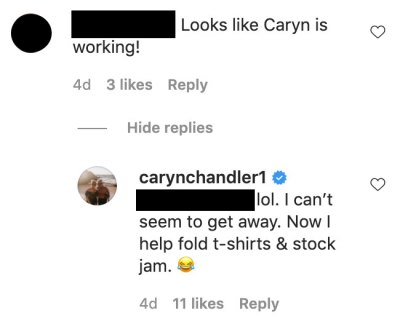 Caryn Chandler Replies to Fan Commenet